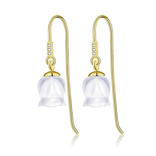 Ohrringe Eardrop Orchid Geschnitzte Kristall Sterling Silber S925 Weibliche Ohrringe Natürlichgold, GeRRiT, Gold von GeRRiT