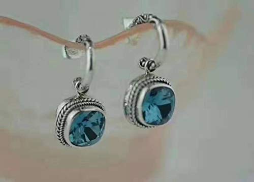 Ohrringe Eardrop S925 Silber Candy Color Kristall Ohrringe Vintage Ohrringe, GeRRiT, Blau von GeRRiT