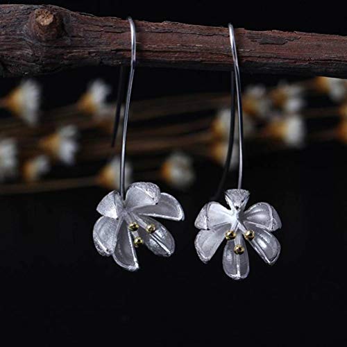 Ohrringe für Frauen Sommer S925 Silber Blume Schmuck Kreatives Design Ethnische Art Grapefruit Ohrhänger Ohrringe Klassische Kunst Ohrhaken Ohrringe, GeRRiT, Wie gezeigt, 925 Silber von GeRRiT