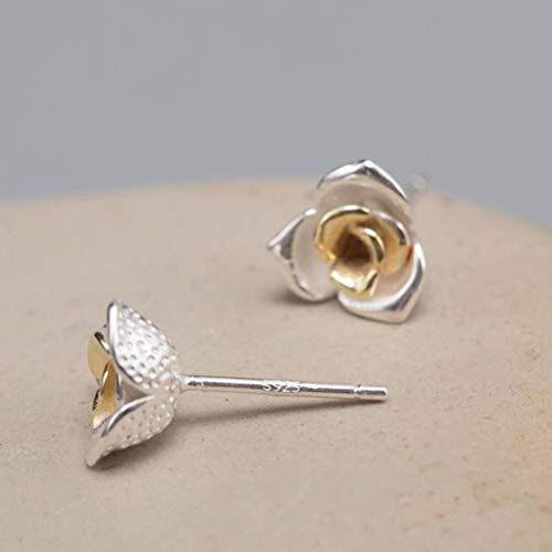 Ohrstecker Ohrstecker Kreative Drei Blütenblätter Rose Studs S925 Silber Retro Blume Ohrringe Frauen Ethnische Art Ladylike Temperament Ohrringe Rose, GeRRiT, Rose, 925 Silber von GeRRiT