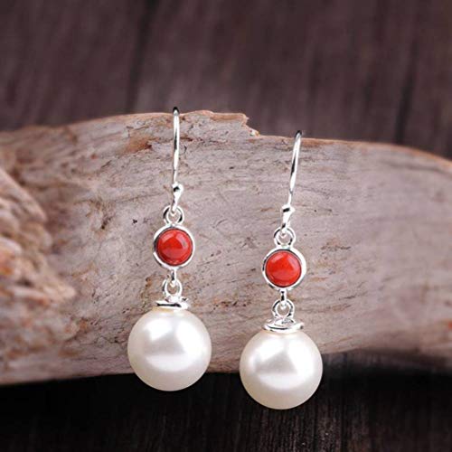 Ohrstecker Ohrstecker für Frauen Ohrringe S925 Sterling Silber Schmuck Mode Art Art Pearl Ohrring White Pearl, GeRRiT, Weiße Perle, 925 Silber von GeRRiT