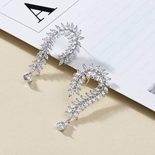 Ohrstecker für Frauen Zirkon Ohrringe S925 Sterling Silber Hypoallergene Quaste Ohrringe Geometrische Mode Überwältigt Pop Schmuck Silber, GeRRiT, Silber von GeRRiT