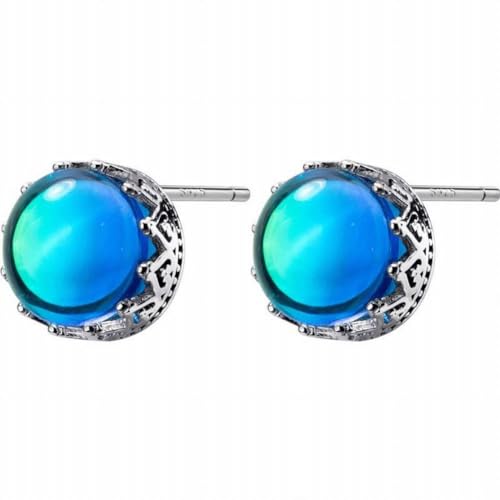 S925 Silber Aurora Ohrringe Weiblichen Wind Einfachen Blauen Gradienten Runde Ohrringe Temperament Ohrschmuck, GeRRiT, S925 silver earrings, 925 silver von GeRRiT