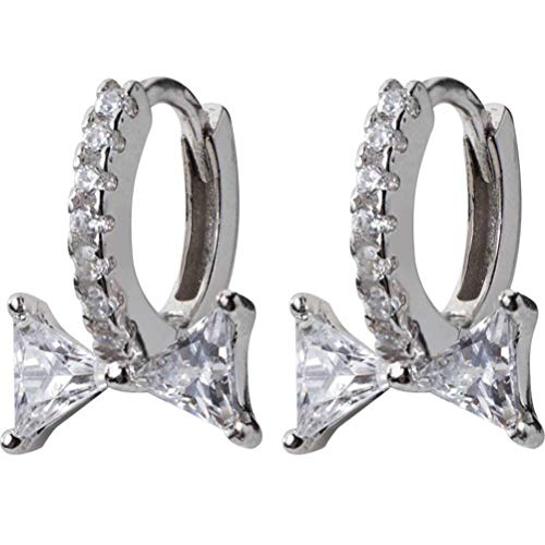 S925 Silber Damen Stil Koreanische Mode Elegante Sweet Bow Diamant Ohrstecker Ohrringe Ohrringe Schmuck S925 Weiße Pilz Schnalle, GeRRiT, Schnalle von GeRRiT