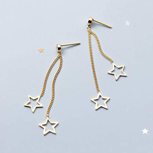 S925 Silber Ohrringe Damen Korea Kleine Frische Hohl Pentagram Ohrringe Personalisierte Ohrringe Damen Stern Schmuck Gold, GeRRiT, Gold, 925 Silber von GeRRiT