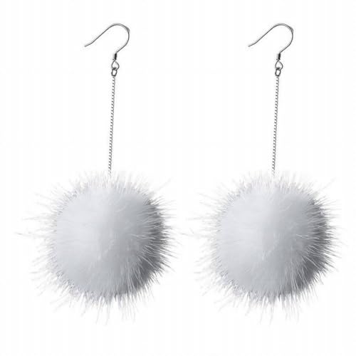 S925 Silber Ohrringe Weibliche Mode Winter Pelz Ball Ohrringe Temperament Süße Flusen Ohrschmuck Weiblich, GeRRiT, Weiß, 925er Silber von GeRRiT