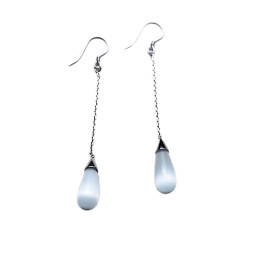 S925 Silber Ohrringe Weiblichen Wald Stil Süße Synthetische Cat Eye Ohrringe Temperament Tropfenform Ohrschmuck Weiblich, GeRRiT, Weiß, 925er Silber von GeRRiT