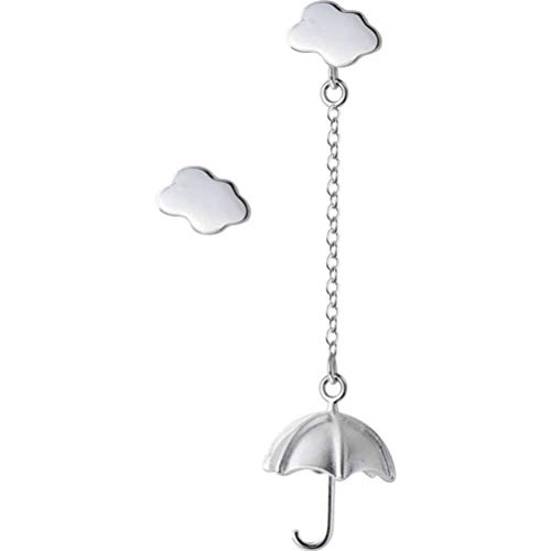 S925 Silberohrringe Weibliche Koreanische Kunstart Niedliche Wolken Asymmetrischer Regenschirm Älteste Tochterein Paar, GeRRiT, ein Paar von GeRRiT