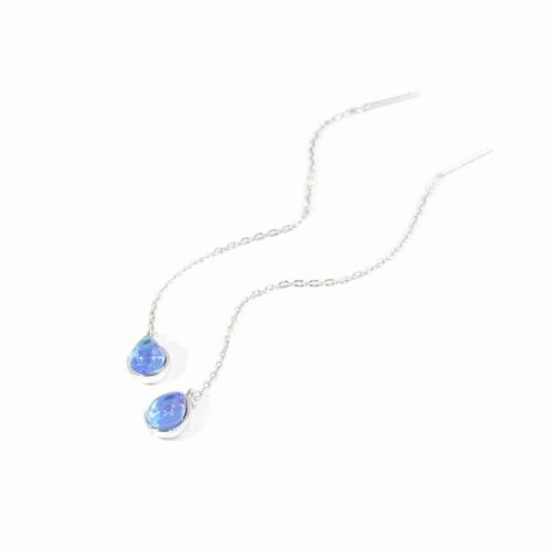 S925 Sterling Silber Ohrringe Ohrringe Natürlichen Farbverlauf Tropfen Ohrringe Blau Kristall Ohrringe Silber, GeRRiT, Foto Farbe, 925er Silber von GeRRiT