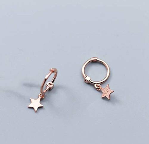 S925 Weiße Pilz Schnalle Damen Koreanische Mode Einfache Persönlichkeit Ohr Knochen Stern Ohrringe Pentagram Ohr Nagel Schmuck Silber, GeRRiT, Gold, Rose, 925 Silber von GeRRiT