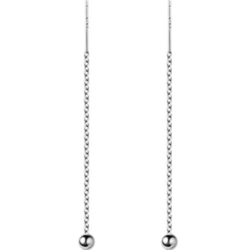 S925 Weiße Pilzlinie Weibliche Koreanische Mode Einfache Kleine Leichte Perlen Ohrringe Temperament Silberne Mütze Kugel Ohrringe Frauen Silber, GeRRiT, Silber, 3.5cm von GeRRiT