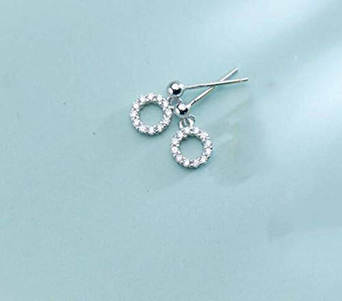 S925 Weiße Pilznägel Weiblicher Koreanischer Kunstartdiamant Rundes Kurzes Ohr Hängenden Temperamentkreis Silber, GeRRiT, Silber von GeRRiT