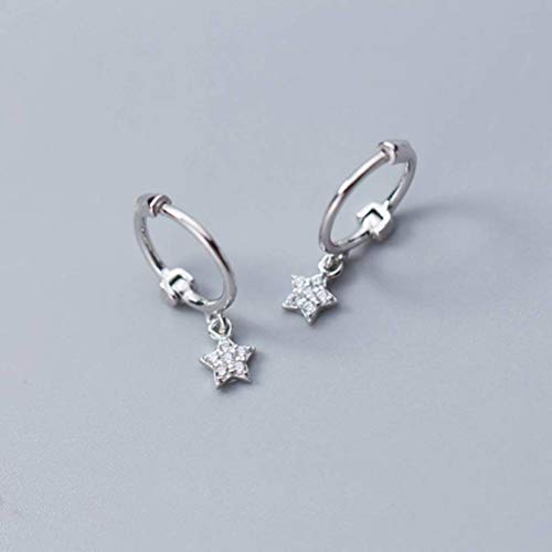 S925 Weiße Pilzschnalle Weiblich Koreanische Art Mode Diamant Stern Ohrringe Temperament Ring Ohrschnalle Weiblich, GeRRiT, Silber von GeRRiT