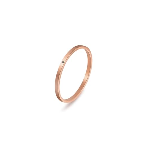 Schlichter Ring mit Sonnen- und Mondmuster, Edelstahl-Paarring, Damen- und Herrenring, Schmuck (Color : Sun - Rose Gold_11) von GeRRiT