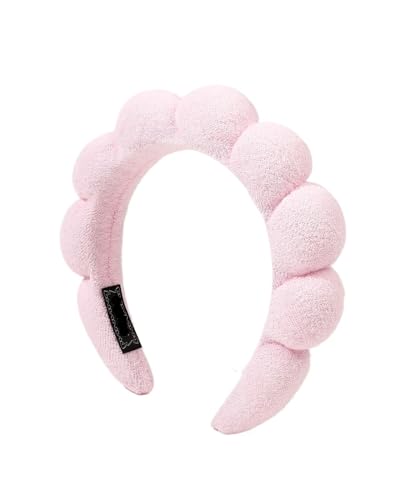 Spa-Stirnband for Frauen, Schwamm-Stirnband for Waschen des Gesichts, Make-up-Stirnband, Hautpflege-Stirnband for Abschminken, Duschen (Color : Pink, Size : Size fits all) von GeRRiT