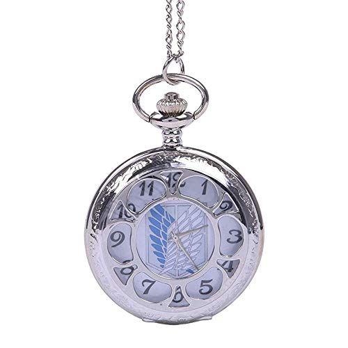 Taschenuhr, Quarz, Klassische Gravur, hohles Blütenblatt-Muster, Taschenuhr-Kette für Damen und Herren, Taschenuhr, Vintage-Taschenuhr von GeRRiT