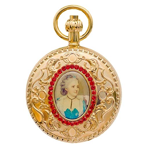 Taschenuhr Kupfer Dame von Jesus, automatische mechanische Uhr Männer und Frauen Retro Flip Mutter Gottes Taschenuhr im europäischen Stil. von GeRRiT