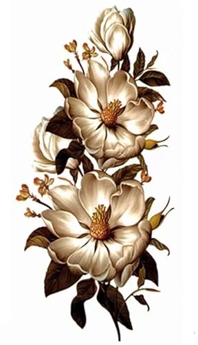 Wunderschöne Tattoo-Aufkleber, tätowierte Tattoo-Aufkleber for Frauen, dauerhafte japanische und koreanische schwarze Wind-Tattoos, realistische Rosen-Aufkleber von GeRRiT