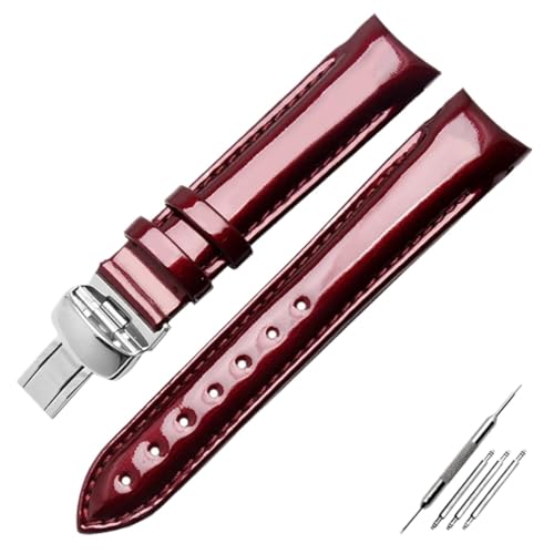 GeRnie 18mm (Buckle16mm) Watch T035210A T035207 Genuine Leather Watch Bands Strap Bracelet (Color : Wine red silver, Size : 18mm) von GeRnie