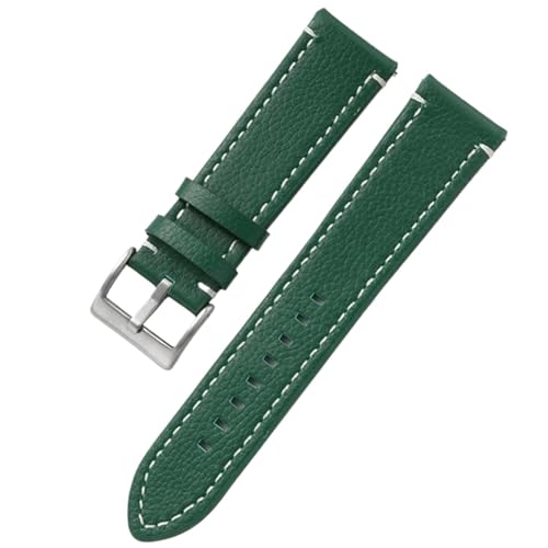 GeRnie Double-sided Leather 18mm 20mm 22mm 24mm Watchband Quick Release Watch Band Strap Men Women Yellow Red Black Watch Accessories (Color : Green, Size : 18mm) von GeRnie