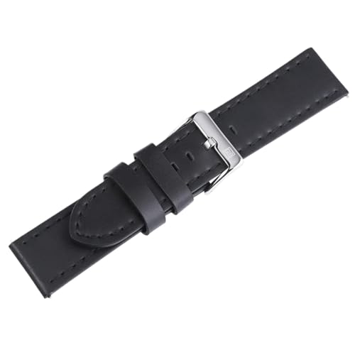 GeRnie Echtes Leder Uhrenarmbänder Dunkelbraun Schwarz Blau Herren 23mm Mode Uhrenarmband Gürtel Edelstahl Schnalle (Color : Black B, Size : 23mm) von GeRnie