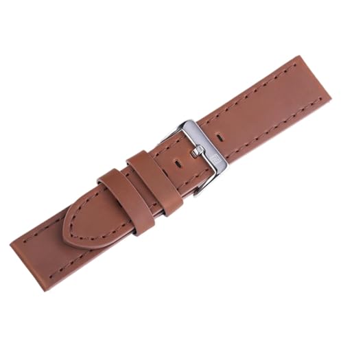 GeRnie Echtes Leder Uhrenarmbänder Dunkelbraun Schwarz Blau Herren 23mm Mode Uhrenarmband Gürtel Edelstahl Schnalle (Color : Brown BN, Size : 23mm) von GeRnie