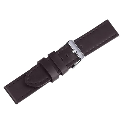GeRnie Echtes Leder Uhrenarmbänder Dunkelbraun Schwarz Blau Herren 23mm Mode Uhrenarmband Gürtel Edelstahl Schnalle (Color : Dark Brown DBN, Size : 23mm) von GeRnie