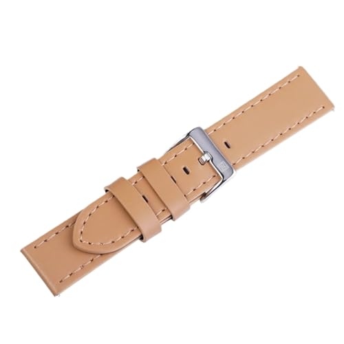 GeRnie Echtes Leder Uhrenarmbänder Dunkelbraun Schwarz Blau Herren 23mm Mode Uhrenarmband Gürtel Edelstahl Schnalle (Color : Light Brown LBN, Size : 23mm) von GeRnie