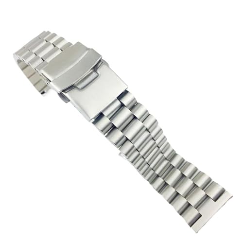 GeRnie Edelstahlband für Herren, 20 mm und 22 mm, nahtlose Faltschließe, Sportarmband für Tauchen, Zubehör für Uhr, A - Silber, ohne Logo, 22mm, Rucksäcke von GeRnie