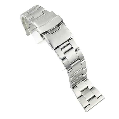 GeRnie Edelstahlband für Herren, 20 mm und 22 mm, nahtlose Faltschließe, Sportarmband für Tauchen, Zubehör für Uhr, A - Silber mit Logo, 20mm, Rucksäcke von GeRnie