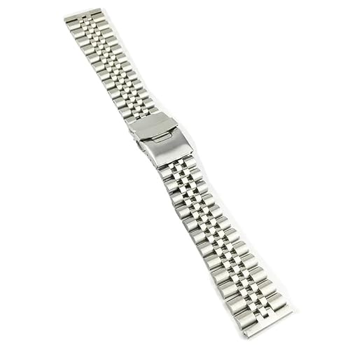 GeRnie Edelstahlband für Herren, 20 mm und 22 mm, nahtlose Faltschließe, Sportarmband für Tauchen, Zubehör für Uhr, B, Silber, gerade, 22mm, Rucksäcke von GeRnie