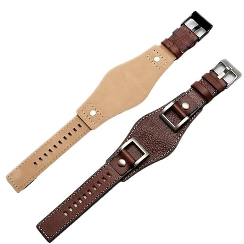 GeRnie JR1156 JR1157 Uhrenarmband, 24 mm, für Herren, Armband, Cowhide Armband, braun, Silver buckle, Rucksäcke von GeRnie