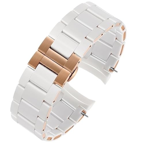 GeRnie Silikon + Edelstahlarmband for AR5906 AR5905 AR5890 AR5889 5858 5920 Mann 23 mm Frau 20 mm Gummiarmband (Color : White rose gold, Size : 20mm) von GeRnie