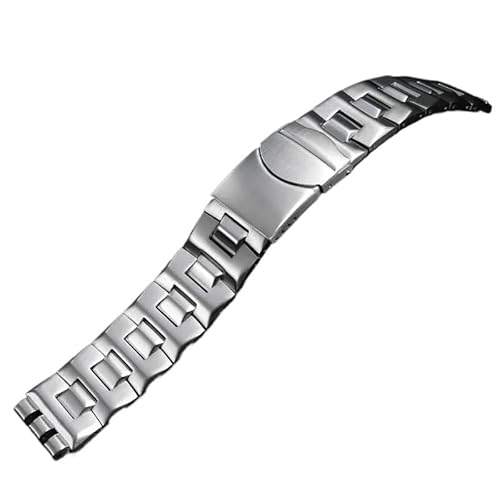 GeRnie Uhr Zubehör gemacht für Uhrenarmband aus massivem Edelstahl versilbert Metallarmband für Männer/Frauen auf Lager, 158-Silber, 17mm, Rucksäcke von GeRnie