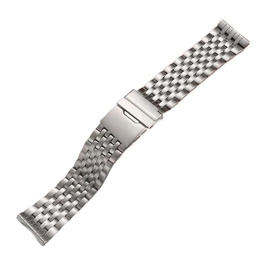 GeRnie Uhrenarmband aus massivem Edelstahl, 22 mm, hergestellt für Uhrenarmband, Armband für Herren, verdeckter Verschluss mit Druckknopf, 22 mm, Rucksäcke von GeRnie