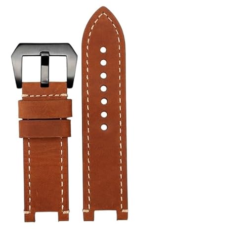 GeRnie Vintage-Rindsleder-Uhrenarmband for GST-W120L/W130L//S120/S100/S110 MTG-B1000 G1000 Uhrenarmband Herrenarmband (Color : Brown white -black, Size : 26mm) von GeRnie