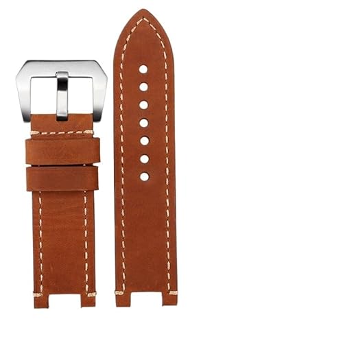GeRnie Vintage-Rindsleder-Uhrenarmband for GST-W120L/W130L//S120/S100/S110 MTG-B1000 G1000 Uhrenarmband Herrenarmband (Color : Brown white -steel, Size : 26mm) von GeRnie