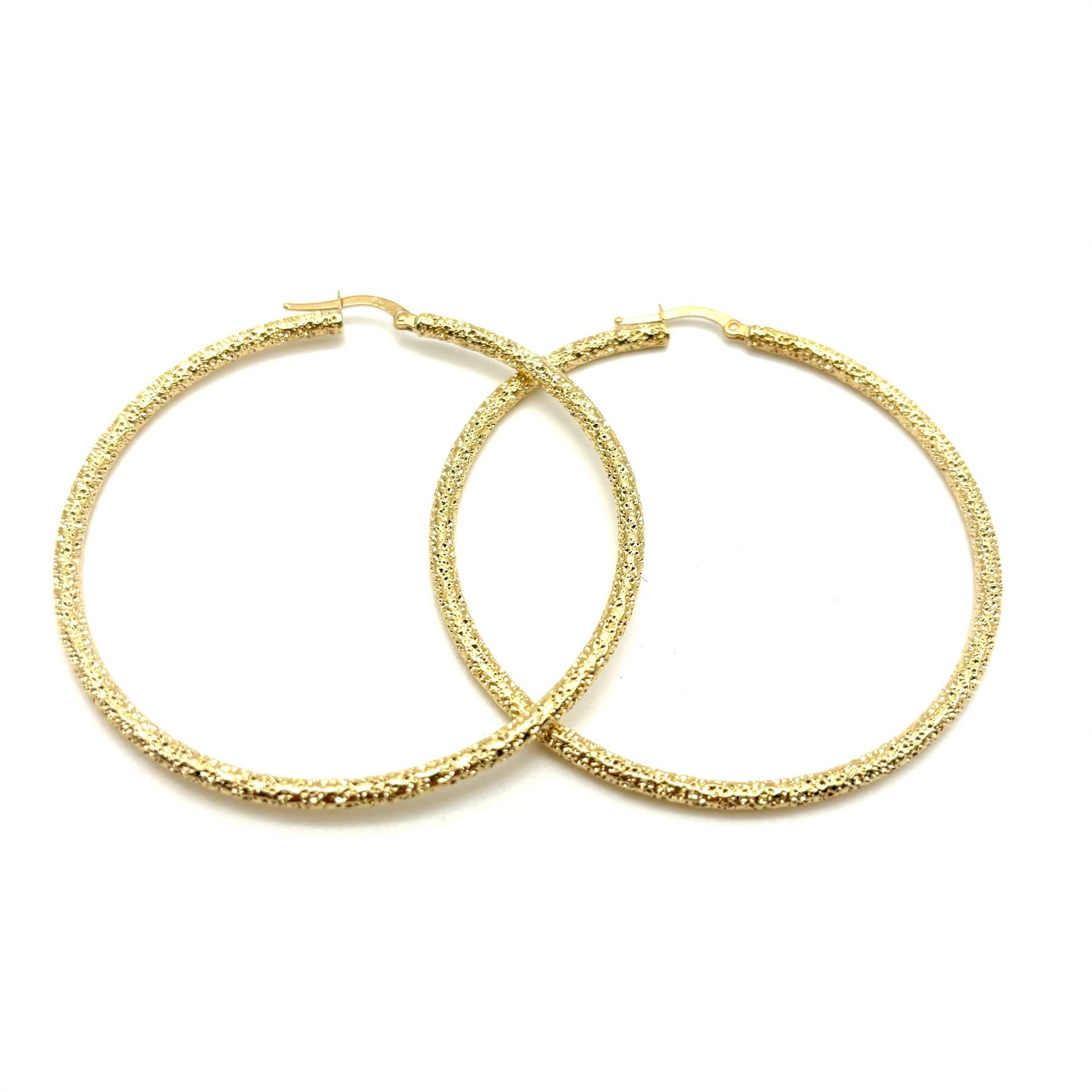 Damen-Creolen Aus 18-Karätigem Gelbgold 18-Karätiges Massivgold Damen-Goldohrringe Gold Hergestellt in Italien von GeaJewelryItalia