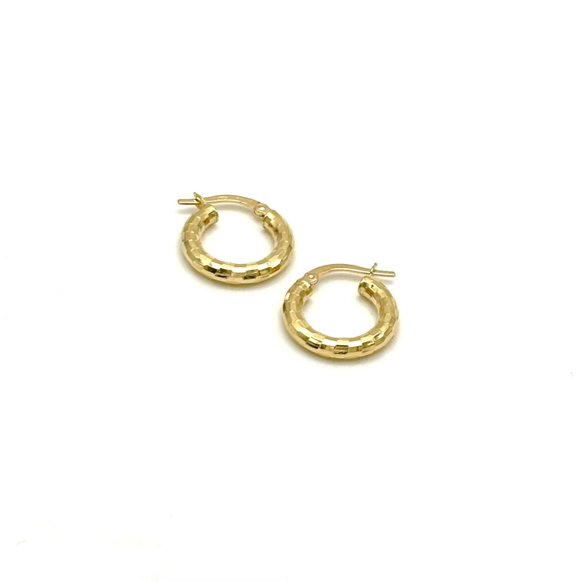 Damen Ohrringe 18Kt Gelbgold - Diamantschliff Aus Gold Für Reifen 18 Karat Made in Italy von GeaJewelryItalia