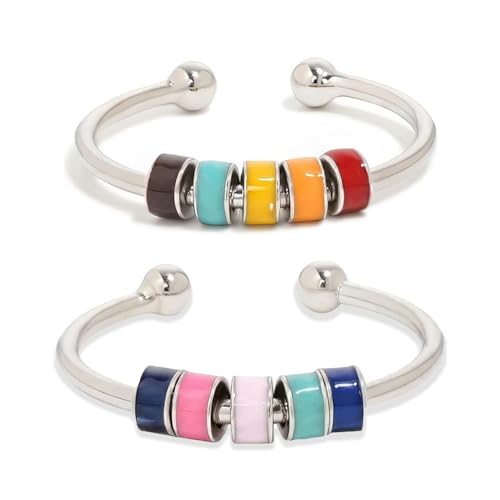 Geaanen 2 Pcs Anxiety Ring Stress Ring Stress Angst Ring Verstellbarer Anti Stress Ring Edelstahl Angstring Mit Perlenring Angstlinderungsring Angenehm Zu Tragen für Frauen Und Mädchen Blau Gelb Geaanen 2 Pcs Anxiety Ring Stress Ring Stress Angst Ring Verstellbarer Anti Stress Ring Edelstahl Angstring Mit Perlenring Angstlinderungsring Angenehm Zu Tragen für Frauen Und Mädchen Blau Gelb von Geaanen