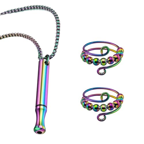 Geaanen Halskette Rauchfrei, V2 Halskette Rauchfrei Original,Rauchentwöhnung,Atemkette Rauchentwöhnung Hilfsmittel Für Herren Damen Meditation Entspannung (Bunt) von Geaanen