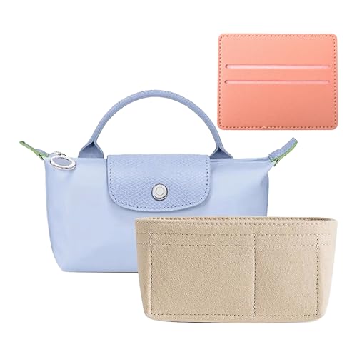Taschen-Organizer Für Longchamp kleine Tragetasche, Tasche Organizer Aufbewahrung & Veredelung Innentasche Liner Handtaschen Einsatz Organizer Fit Mini GrößE Wird Mit Kartenhalter Geliefert von Geaanen