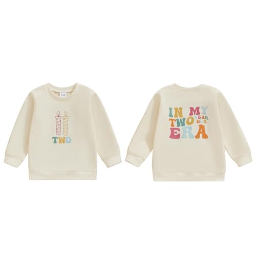 Baby Mädchen 1. Jahr Geburtstags Sweatshirt In My One Year Old Era Langarmshirt Oberteil Baby Mein Erster Geburtstags Outfit Sommer Kleidung (In My Two Year Old Beige, 2-3 Years) von Geagodelia
