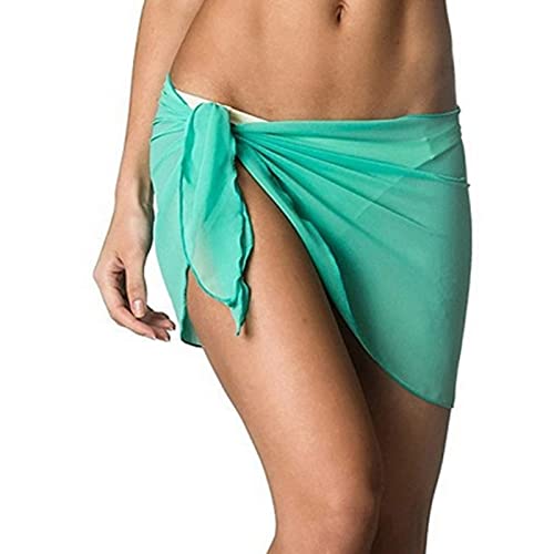 Frauen-Chiffon-Strand-Rock-reizvolle Normallack-Bikini-Badebekleidungs-Vertuschung-Sommer-Minisarongs (Grün, Einheitsgröße) von Geagodelia