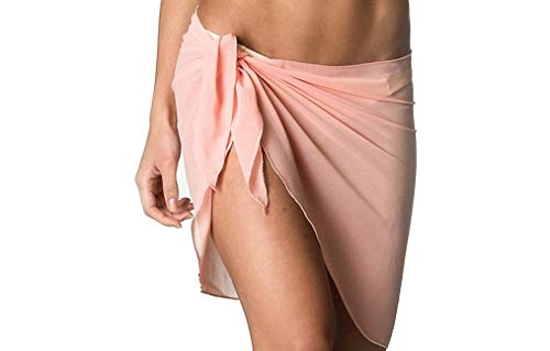 Frauen-Chiffon-Strand-Rock-reizvolle Normallack-Bikini-Badebekleidungs-Vertuschung-Sommer-Minisarongs (Rosa, Einheitsgröße) von Geagodelia