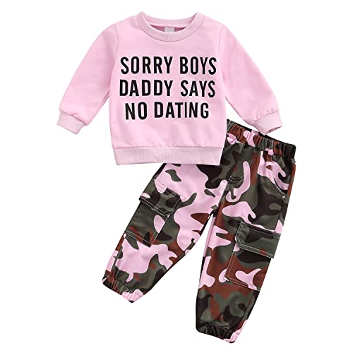 Geagodelia Baby Kinder Mädchen Kleidung Outfit Babykleidung Kinderkleidung Set Langarmshirt Top + Camouflage Hose Neugeborene Weiche Babyset (Sorry Boys, 4-5 Jahre) von Geagodelia