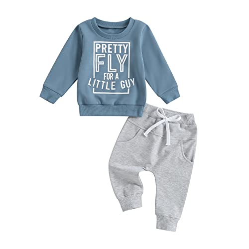 Geagodelia Baby Kleidung Set Junge Hose und Sweatshirt Langarmshirt Winter Bekleidungssets für Kleinkinder Baby Jungen Outfits Lässig Winterkleidung (A 01- Blau, 18-24 Months) von Geagodelia