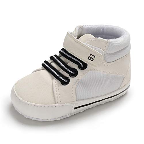 Geagodelia Baby Lauflernschuhe Weicher Hausschuhe Krabbelschuhe für Kleinkind Junge Mädchen FX11964, Creme, 12-18 Monate (Herstellergröße: 3) von Geagodelia