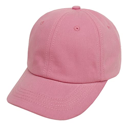 Geagodelia Einfarbig Baseball Cap Kinder Baby Jungen Mädchen Schirmmütze Sommer Sonnenhut UV Schutz Kappe Baby Mütze Frühling Cappy Basecap Baby Trucker Cap Babymütze (Pink, 9-24 Monate) von Geagodelia