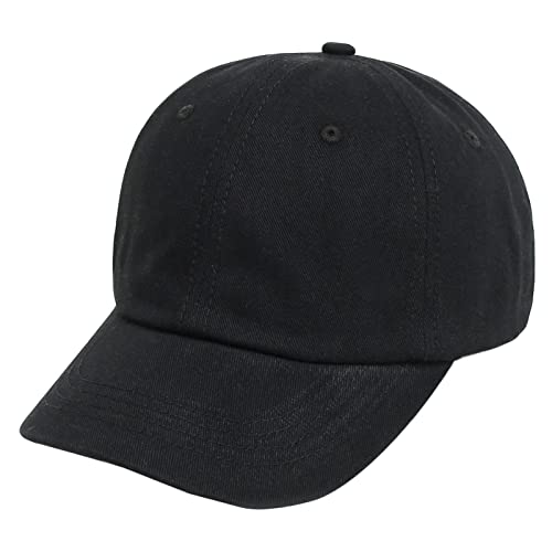 Geagodelia Einfarbig Baseball Cap Kinder Baby Jungen Mädchen Schirmmütze Sommer Sonnenhut UV Schutz Kappe Baby Mütze Frühling Cappy Basecap Baby Trucker Cap Babymütze (Schwarz, 2-5 Jahre) von Geagodelia